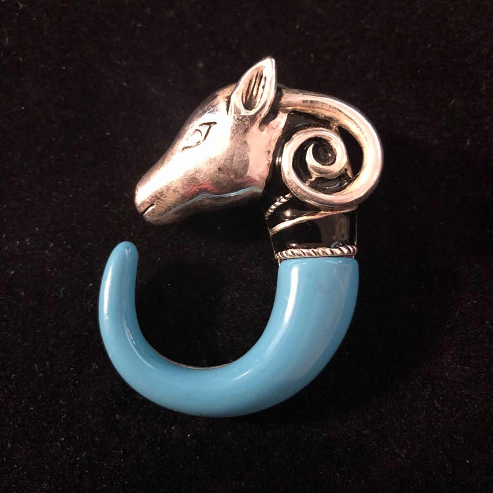 Vintage ram goat pin pendant